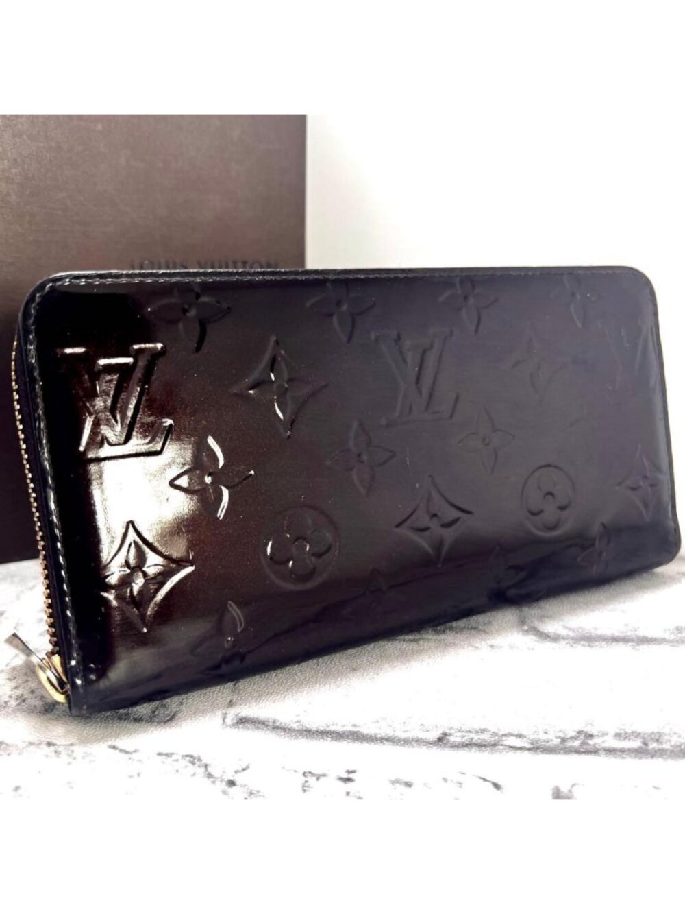 Louis Vuitton Vernis Amarante Zippy Wallet Monogram